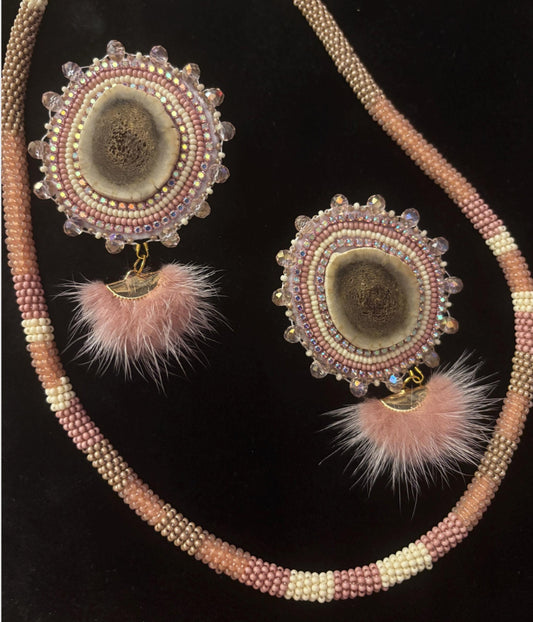 Antler earring & necklace set